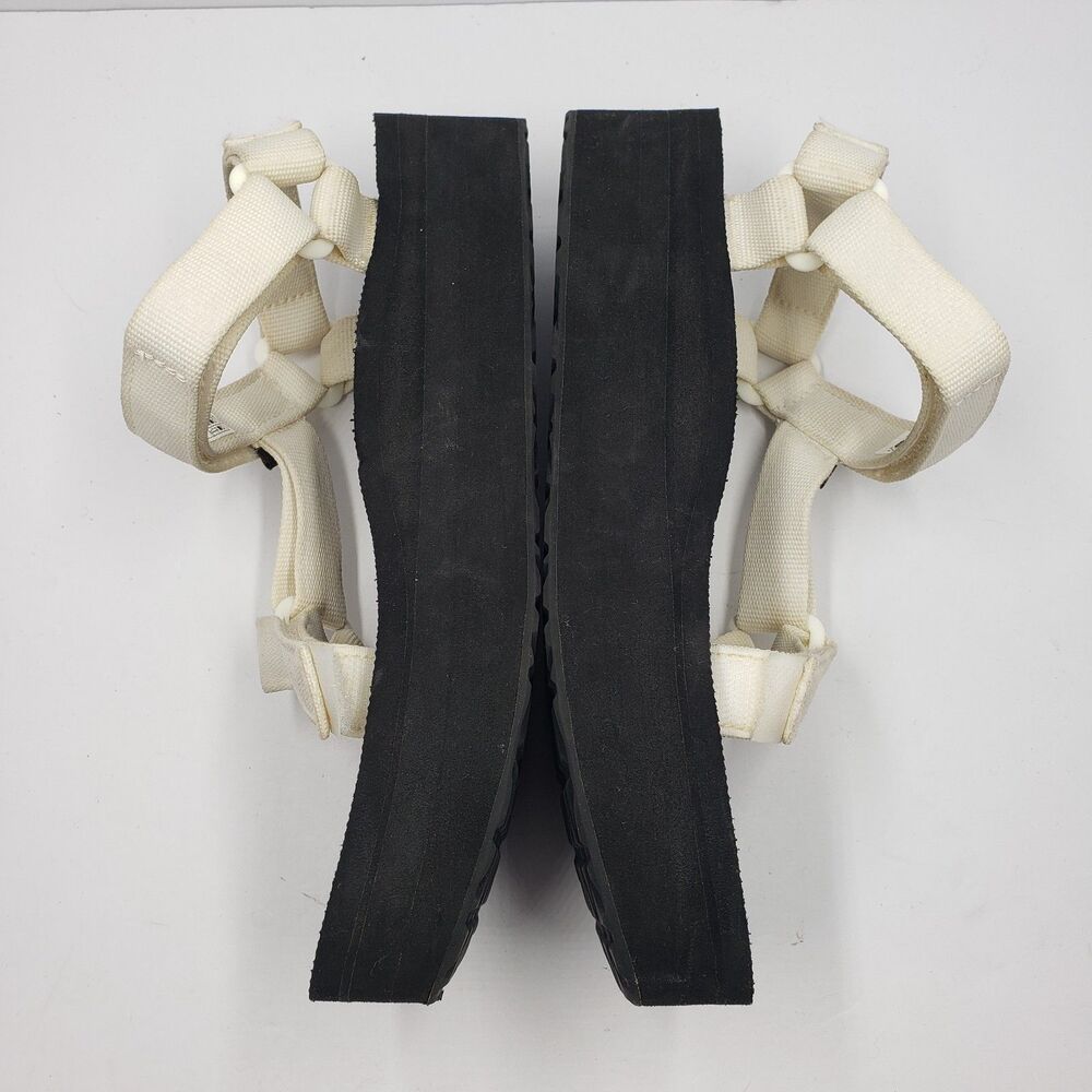 Teva Midform Universal Platform Sandals Womens 8 White Black Strappy Retro - Picture 12 of 14